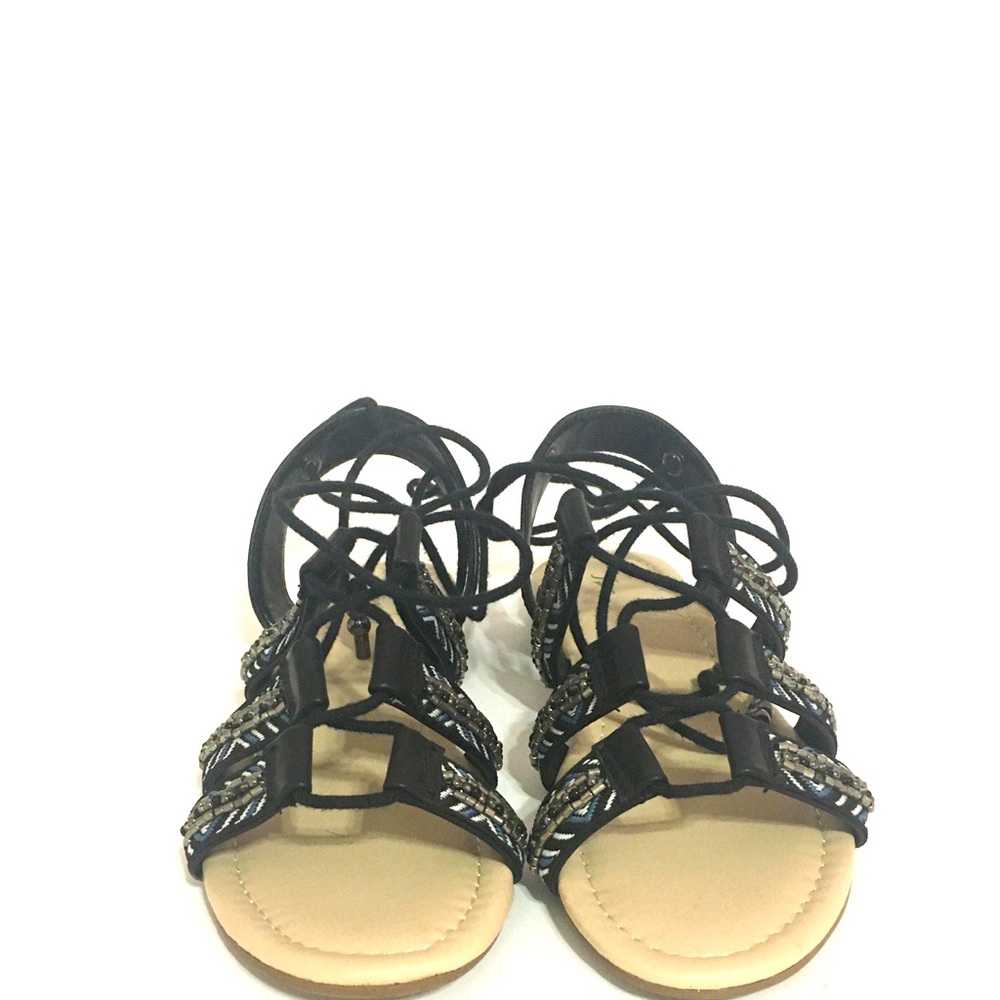 Womens Black Flat Sandals Simply Vera Wang Sz 6 M